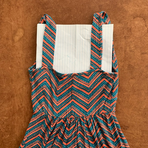 Loveappella Teal/Orange Geometric Print Maxi, Women's XS - Picture 6 of 12